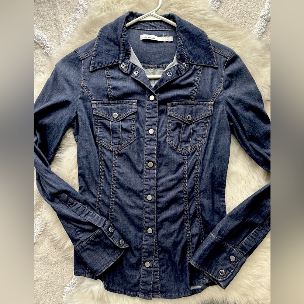Women’s Karen Millen Dark Denim Button Down Top